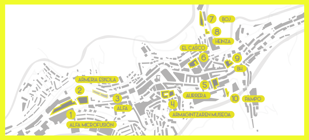 plano de eibar con seÃÂÃÂÃÂÃÂ±alizacion de las localizaciones del proyecto